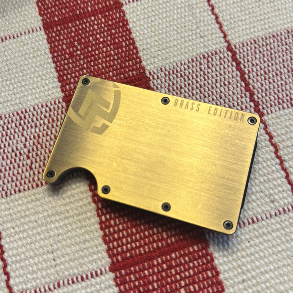 Axwell/Armor Supply Limiteded Edition Brass wallet  and multitool card